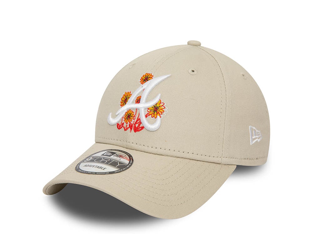 New Era Atlanta Braves Flower Icon Stone 9Forty Strapback  Hat