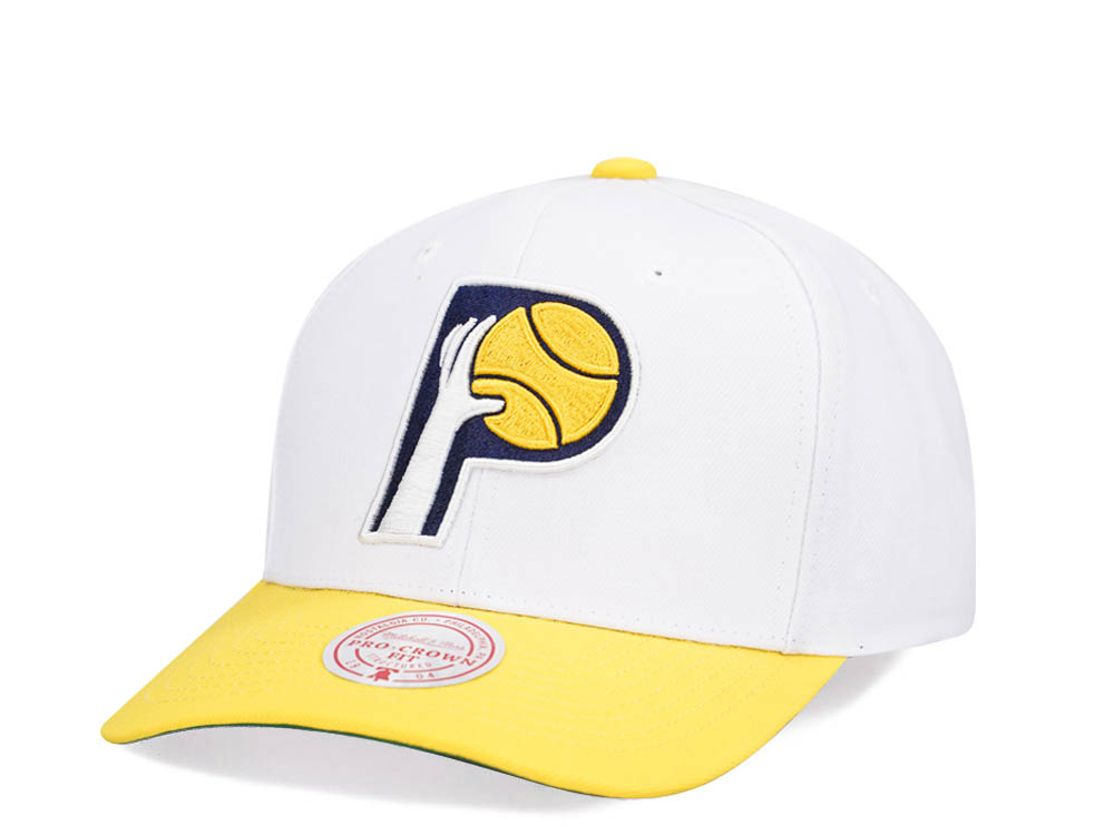 Mitchell & Ness Indiana Pacers Team Two Tone 2.0 Pro White Snapback Hat