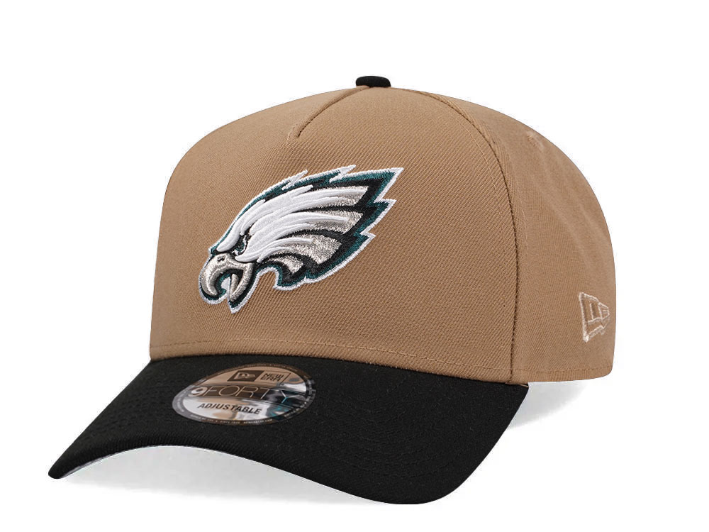 New Era Philadelphia Eagles Khaki Two Tone Edition 9Forty A Frame Snapback Hat