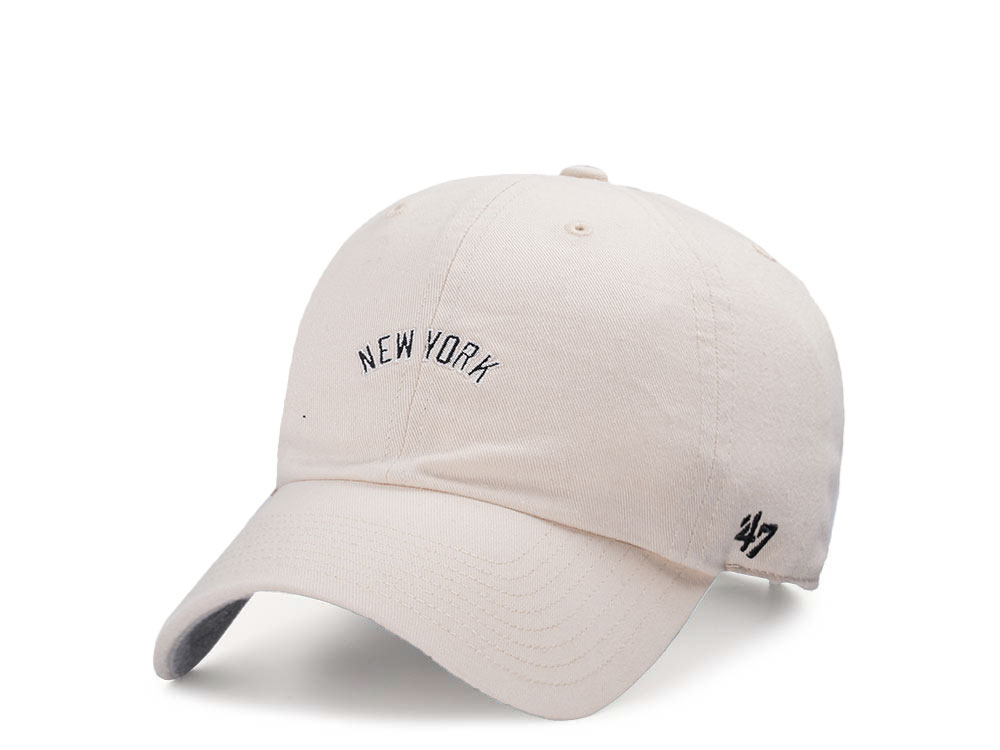 47Brand New York Yankees Natural Base Runner Script 47 Clean Up Strapback Hat