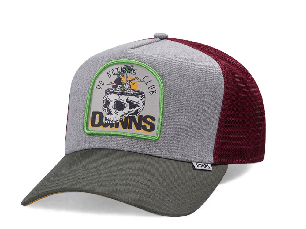 Djinns Do Nothing Club Skull Gray Trucker Snapback Hat