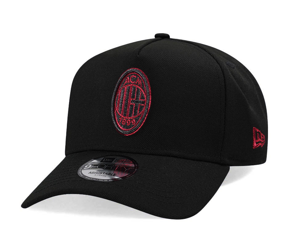 New Era AC Milan Black Metallic Edition 9Forty A Frame Snapback Hat