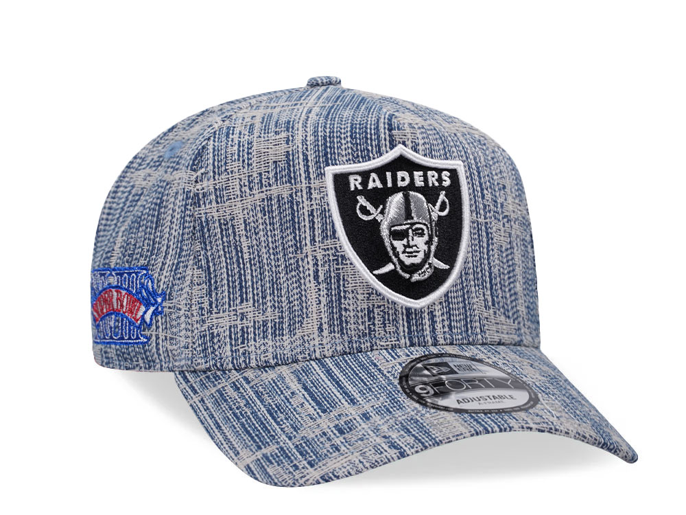 New Era Las Vegas Raiders Super Bowl XVIII Distressed Denim Prime Edition 9Forty A Frame Snapback Hat