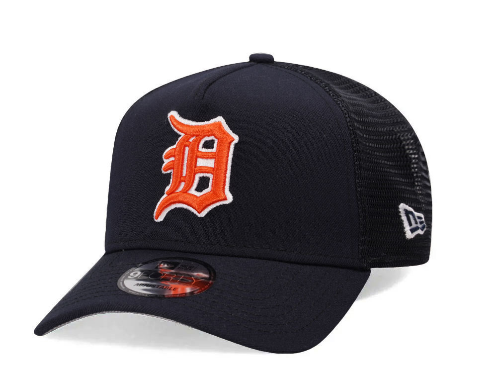 New Era Detroit Tigers Navy Trucker A Frame 9Forty Snapback Hat