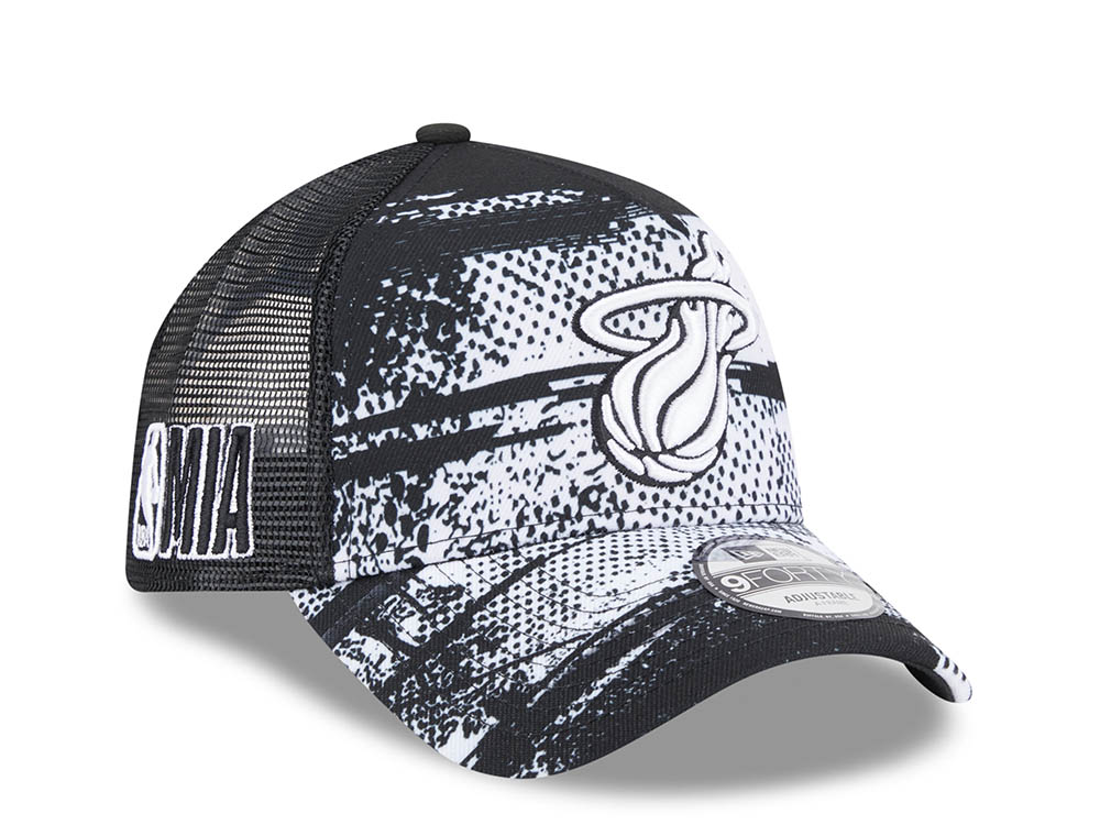 New Era Miami Heat NBA Tip Off 2024 Trucker 9Forty A Frame Snapback Hat