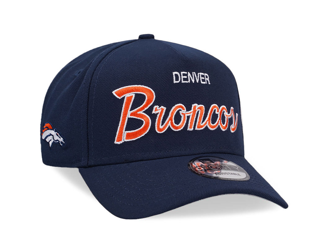 New Era Denver Broncos Script Dark Blue Edition 9Forty A Frame Snapback Hat