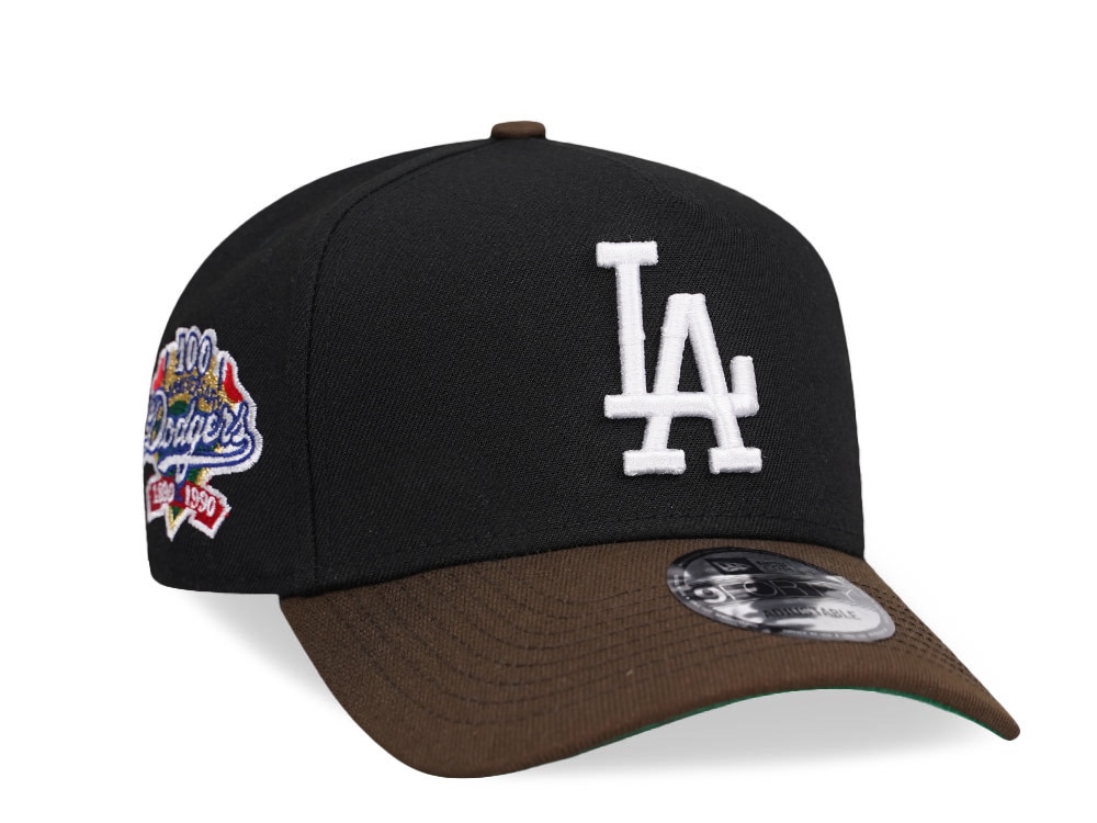 New Era Los Angeles Dodgers 100th Anniversary Black Two Tone Throwback 9Forty A Frame Snapback Hat