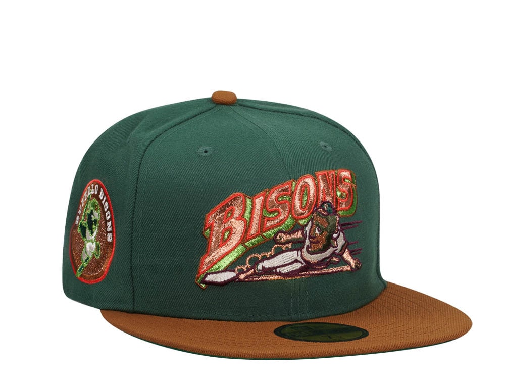 New Era Buffalo Bisons Green Copper Metallic Elite Two Tone Edition 59Fifty Fitted Hat