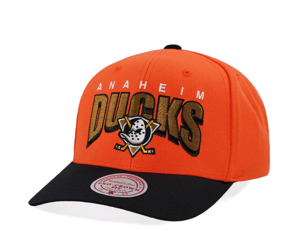 Mitchell & Ness Anaheim Ducks Pro Crown Fit Orange Snapback Hat