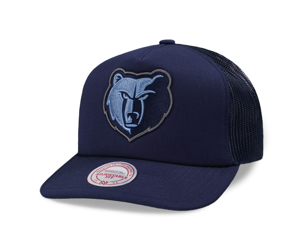 Mitchell & Ness Memphis Grizzlies Navy Trucker Adjustable Fit Snapback Hat