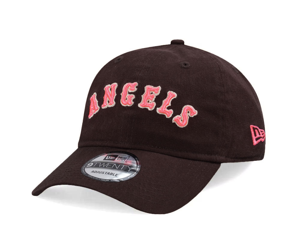 New Era California Angels Glowy Pink Script Edition 9Twenty Strapback Hat