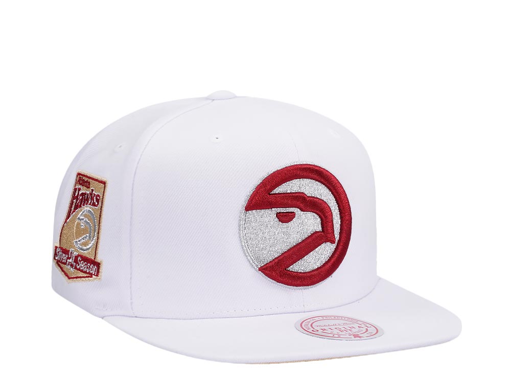 Mitchell & Ness Atlanta Hawks 25th Anniversary Winter White Hardwood Classic Snapback Hat