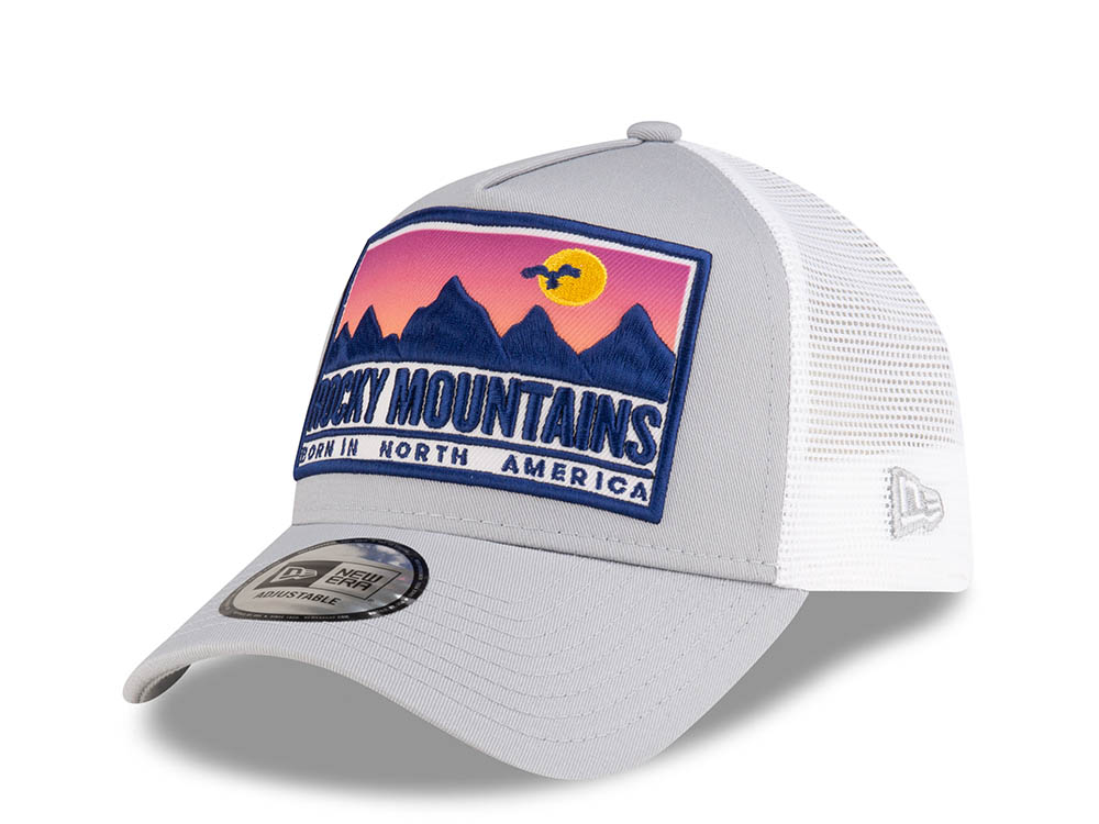 New Era Rocky Mountains Patch Gray 9Forty A Frame Trucker Snapback Hat