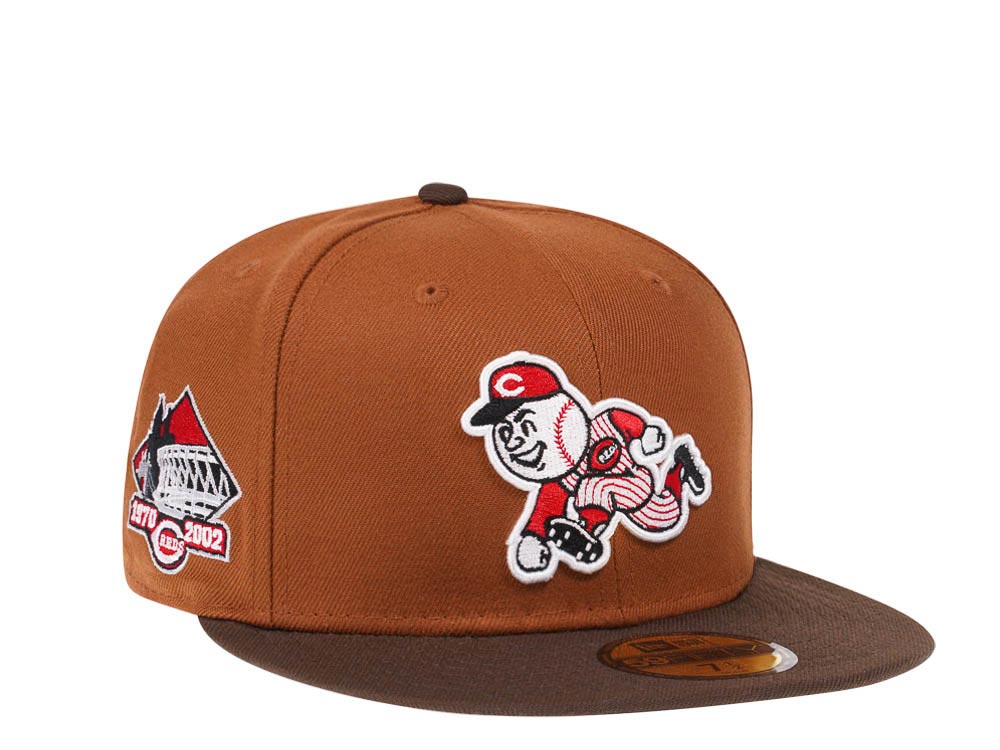 New Era Cincinnati Reds Riverfront Stadium Bourbon and Suede Edition 59Fifty Fitted Hat