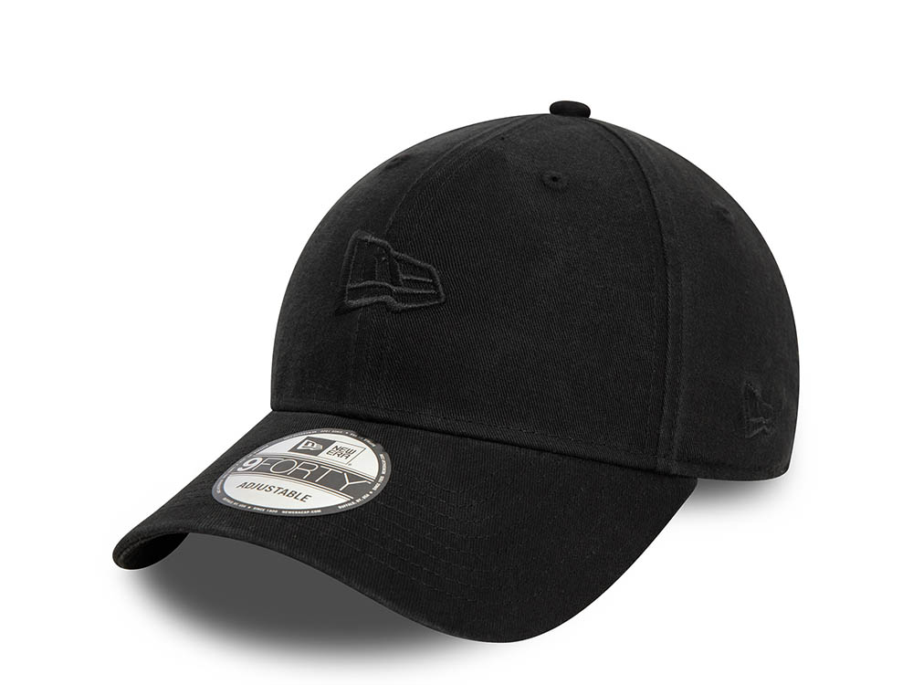 New Era Flag Black 9Forty Strapback Hat