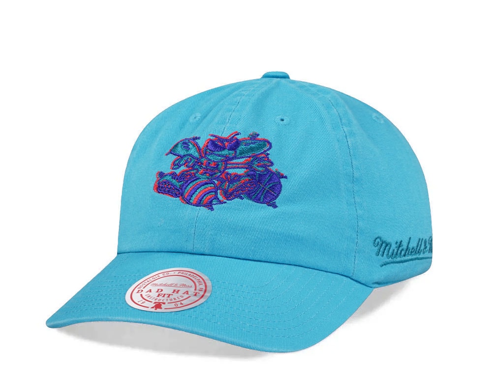 Mitchell & Ness Charlotte Hornets Golden Hour Glaze Blue Dadhat Strapback Hat