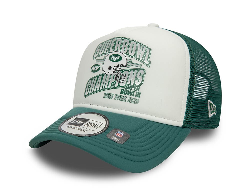 New Era New York Jets Superbowl III Champions 9Forty A Frame Trucker Snapback Hat