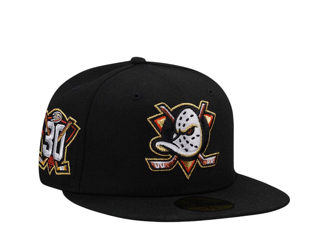 New Era Anaheim Ducks 30th Anniversary Black Metallic Edition 59Fifty Fitted Hat