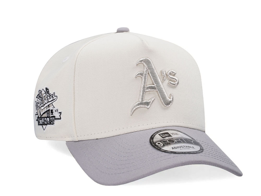 New Era Oakland Athletics World Series 1989 Metallic Chrome Two Tone A Frame 9Forty Snapback Hat