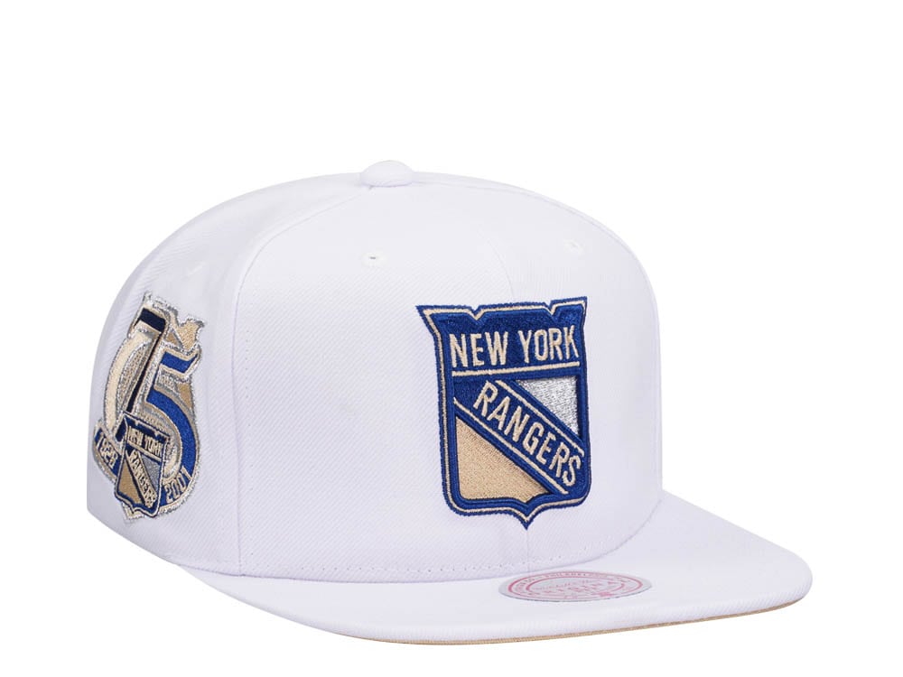 Mitchell & Ness New York Rangers 75th Anniversary Winter White Snapback Hat