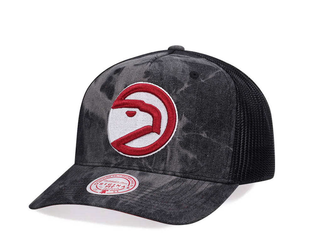 Mitchell & Ness Atlanta Hawks Burnt Ends Black Trucker Snapback Hat