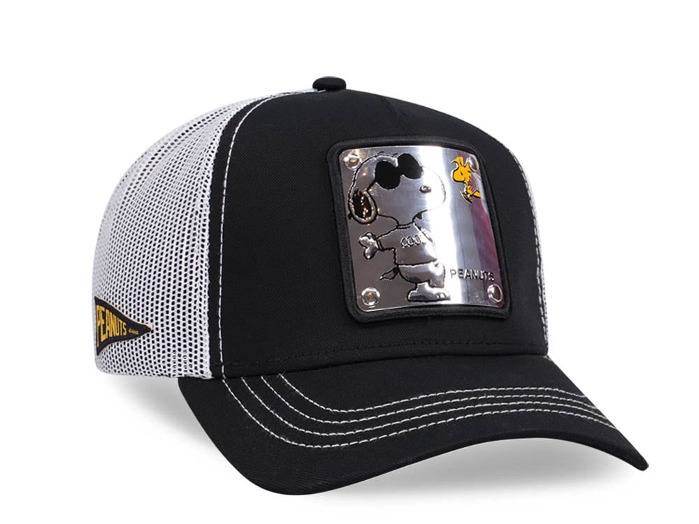 Capslab Peanuts Snoopy Black Grey Trucker Snapback Hat