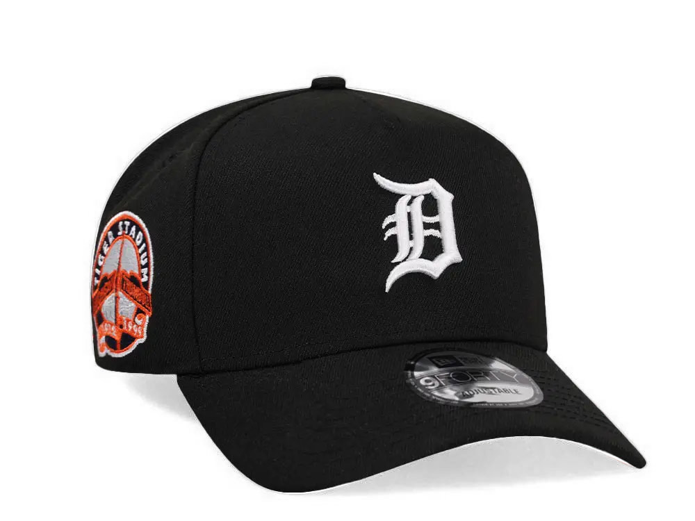 New Era Detroit Tigers Stadium Patch Black Edition 9Forty A Frame Snapback Hat