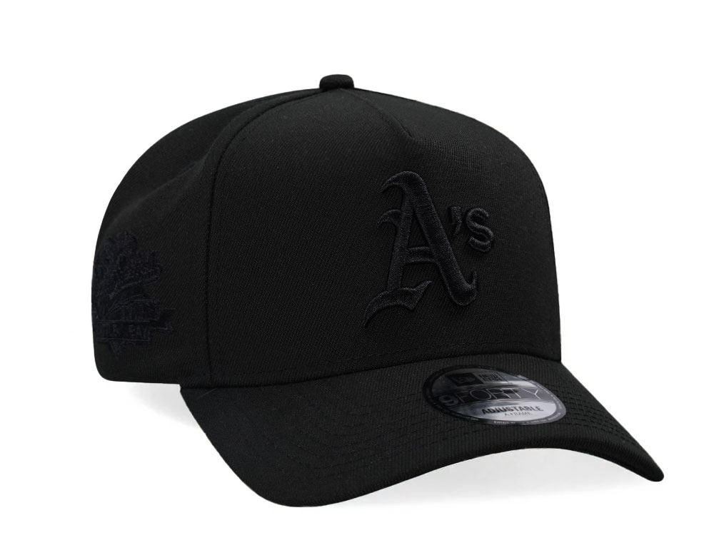 New Era Oakland Athletics World Series 1989 All Black Edition 9Forty A Frame Snapback Hat