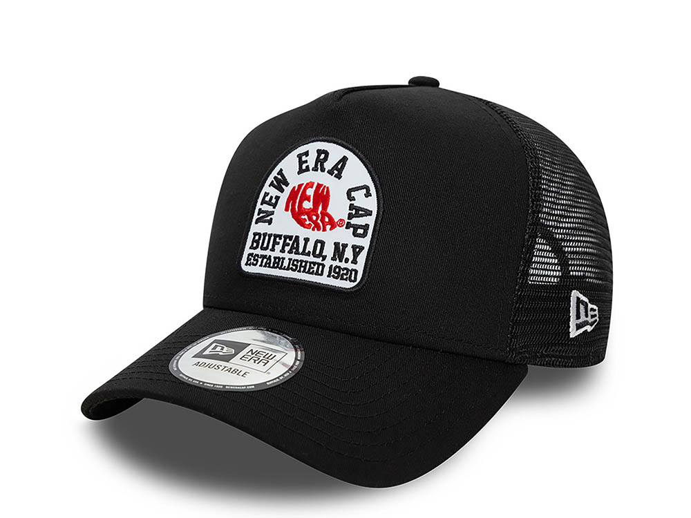 New Era State Patch Black 9Forty A Frame Trucker Snapback Hat