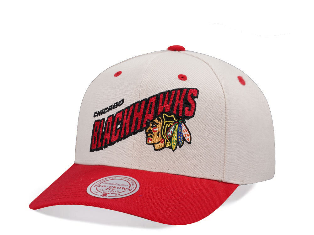 Mitchell & Ness Chicago Blackhawks Chrome Two Tone Pro Crown Fit Snapback Hat