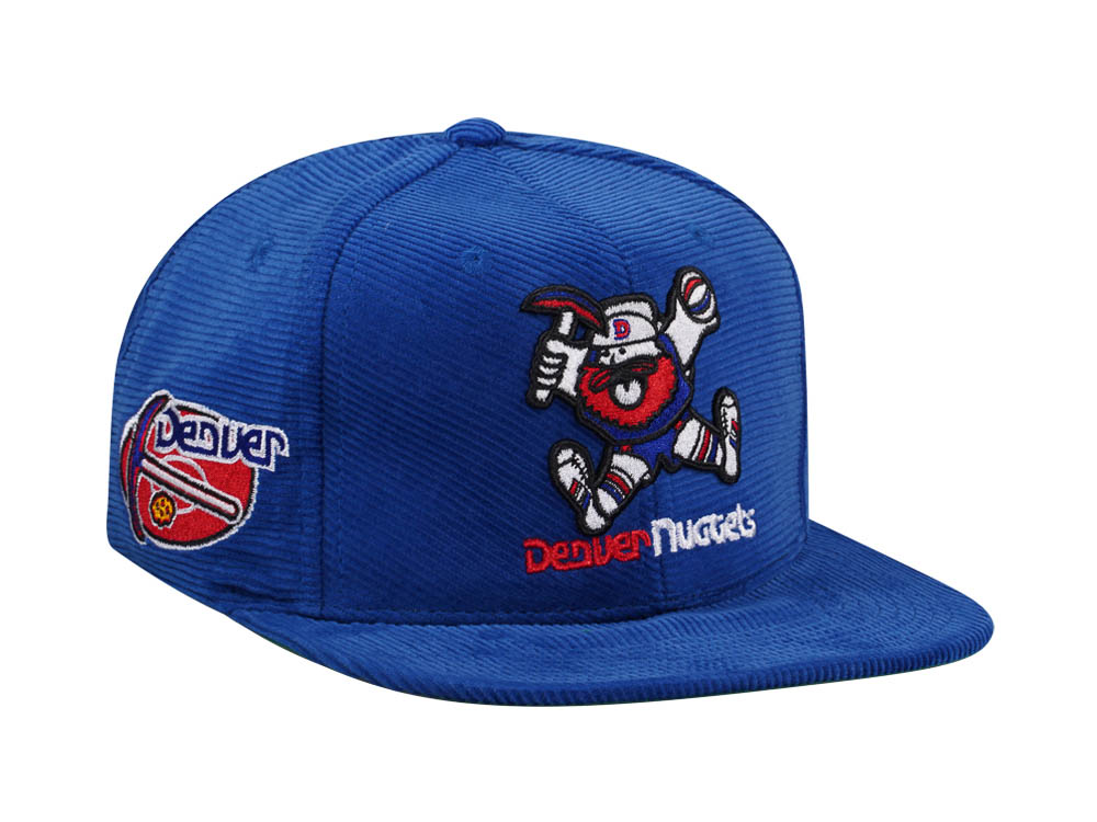 Mitchell & Ness Denver Nuggets Blue Cord Hardwood Classic Snapback Hat