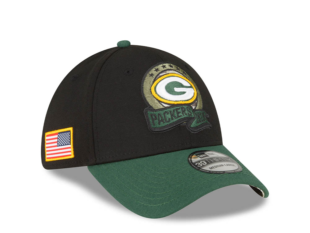 New Era Green Bay Packers Salute to Service 2022 39Thirty Stretch Hat