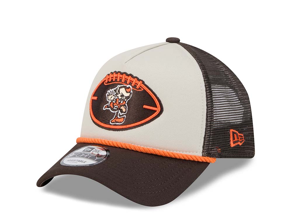 New Era Cleveland Browns Sideline 2024 9Forty A Frame Trucker Snapback Hat