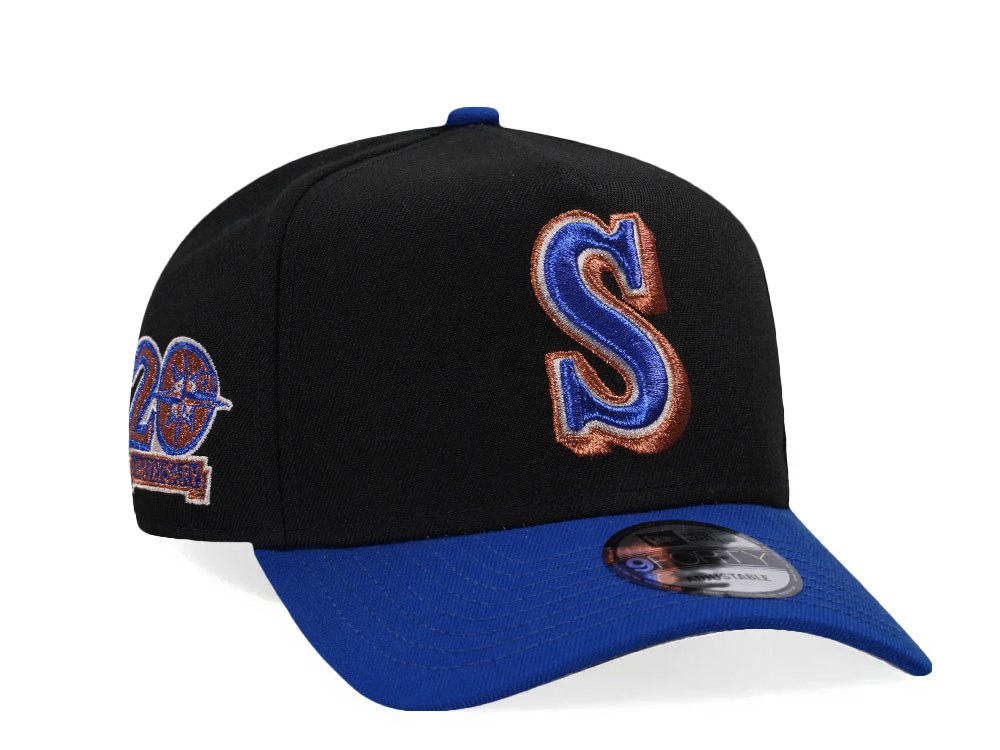 New Era Seattle Mariners 20th Anniversary Black Copper Two Tone Edition A Frame Snapback Hat