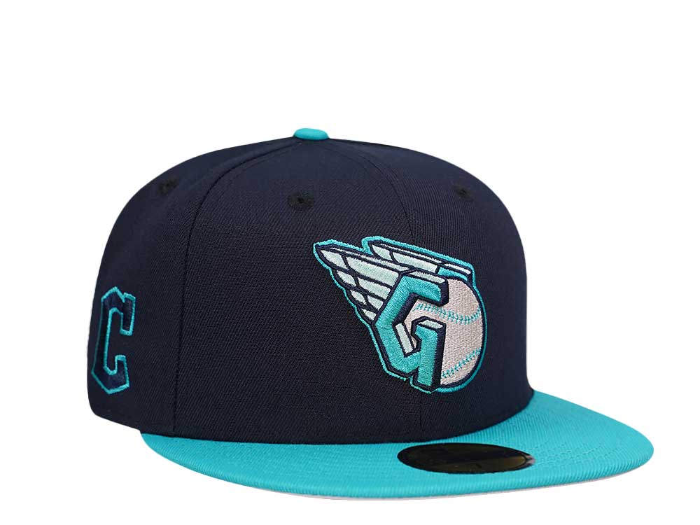 New Era Cleveland Guardians Ocean Chrome Two Tone Edition 59Fifty Fitted Hat