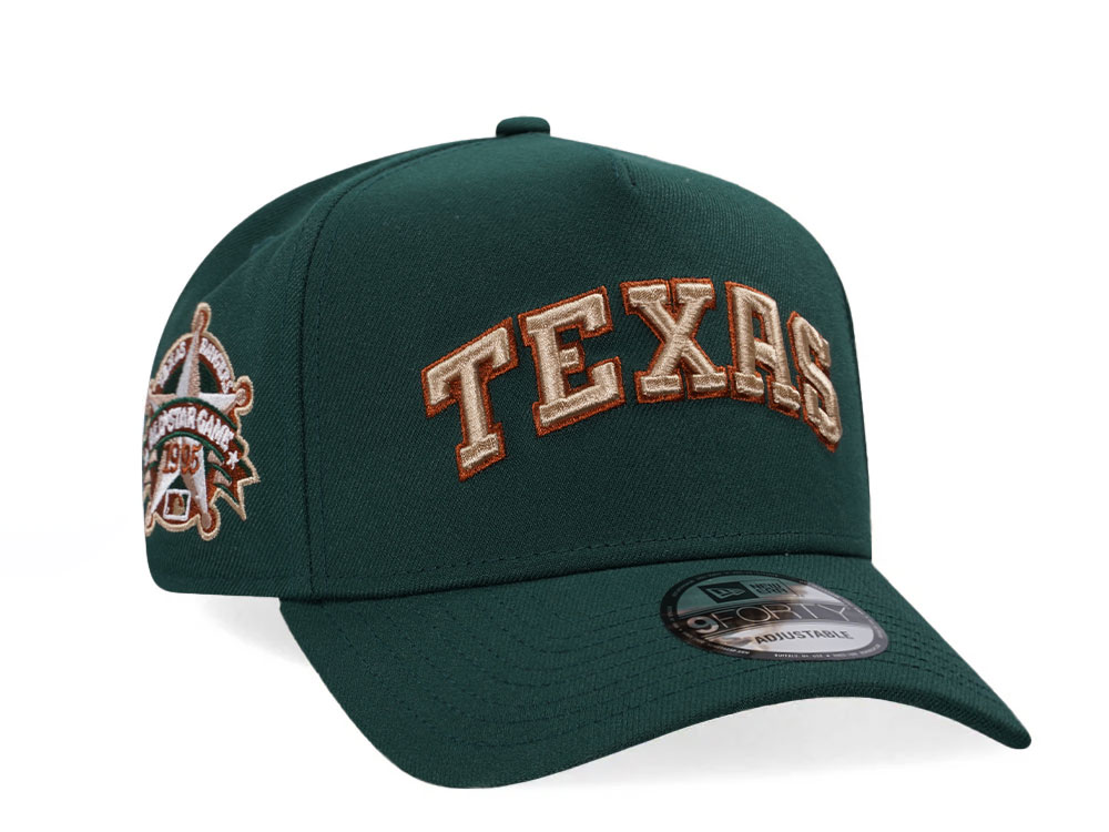 New Era Texas Rangers All Star Game 1995 Dark Green Copper Edition A Frame Snapback Hat