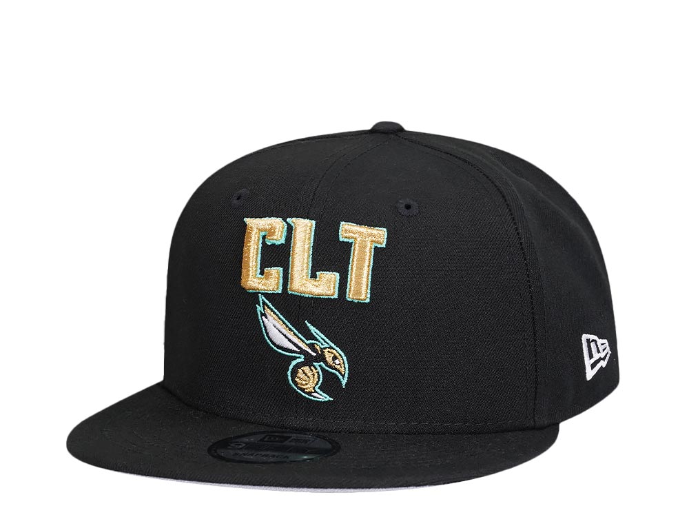 New Era Charlotte Hornets Black and Gold Prime Edition 9Fifty Snapback Hat