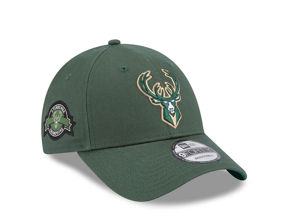 New Era Milwaukee Bucks Green Throwback 9Forty Strapback Hat