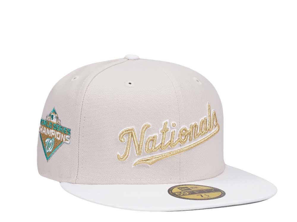 New Era Washington Nationals World Series 2019 Champions Stone White Two Tone Edition 59Fifty Fitted Hat