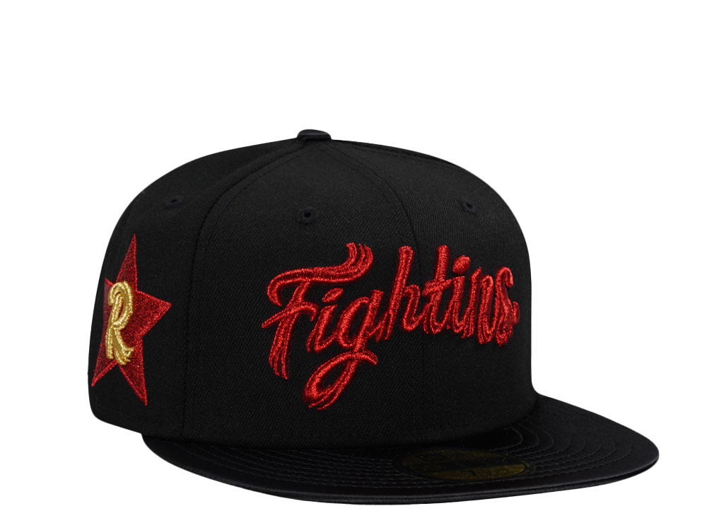 New Era Reading Fighting Phils Black Satin Brim Prime Edition 59Fifty Fitted Hat