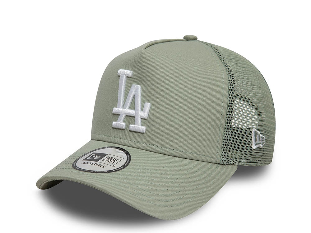 New Era Los Angeles Dodgers League Essential Green 9Forty A Frame Trucker Snapback Hat