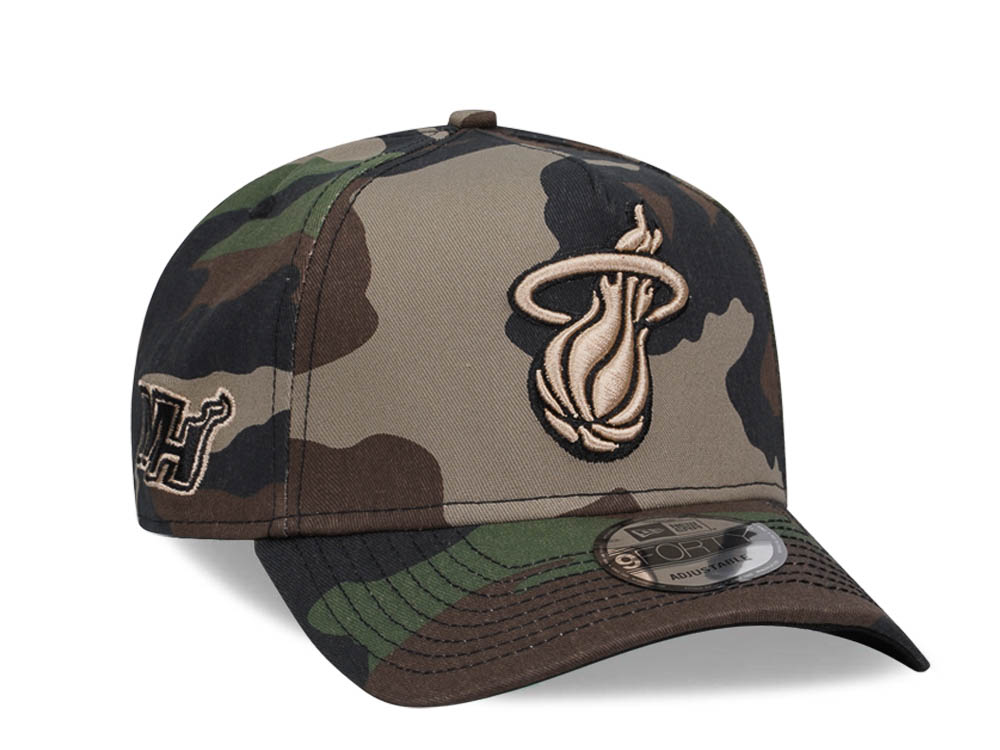 New Era Miami Heat C Dub Camo 9Forty A Frame Snapback Hat