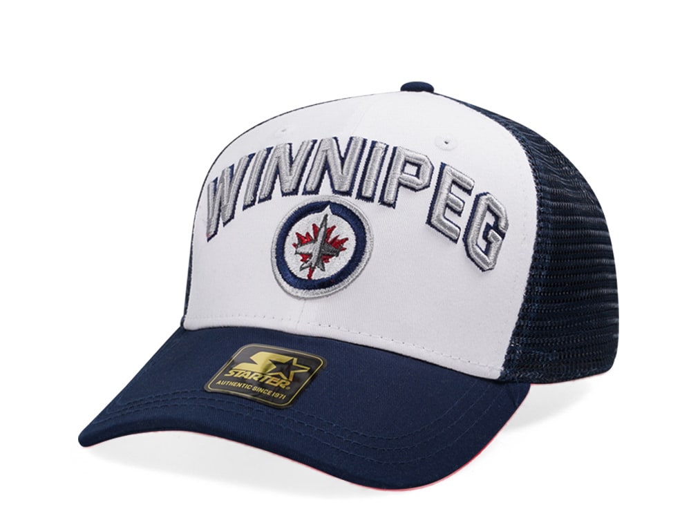 Starter Winnipeg Jets Penalty Curved Trucker Snapback Hat