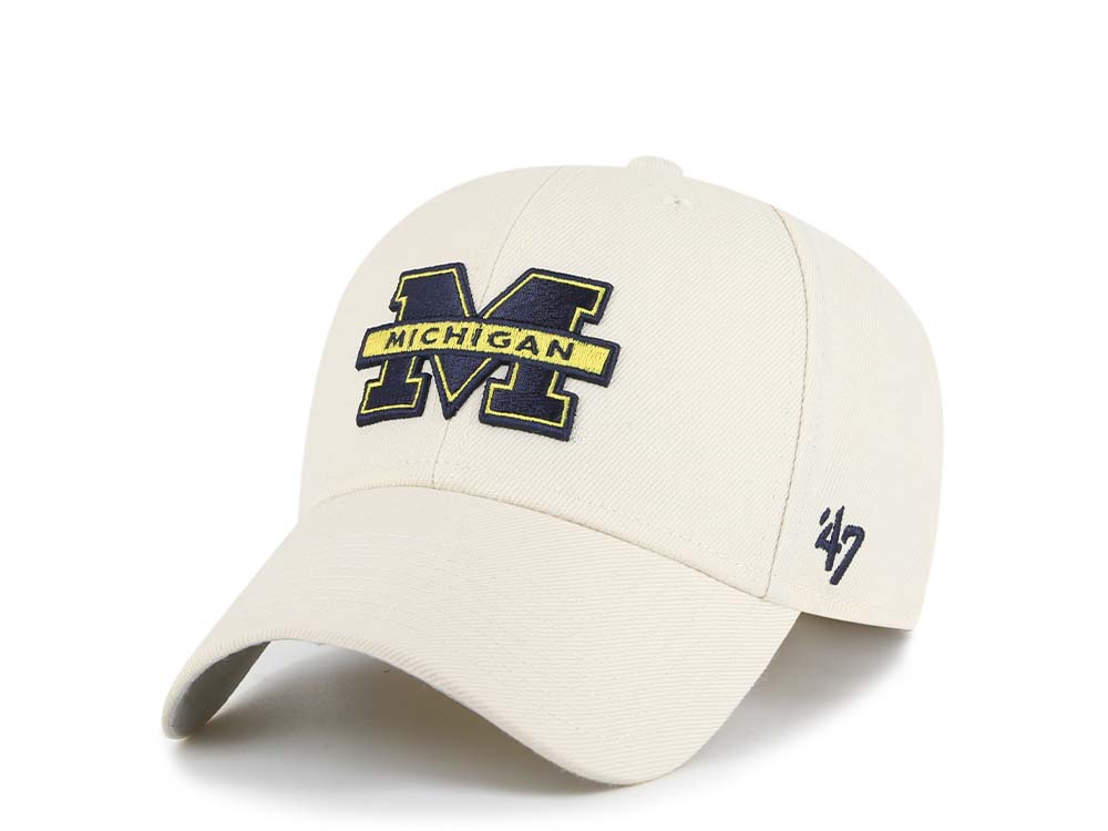 47Brand Michigan Wolverines Natural Wool MVP Strapback Hat