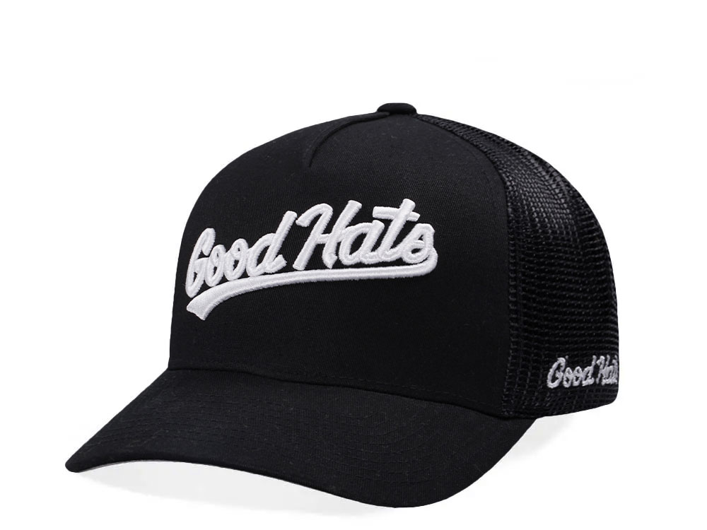 Good Hats Script Black Trucker Edition Snapback Hat