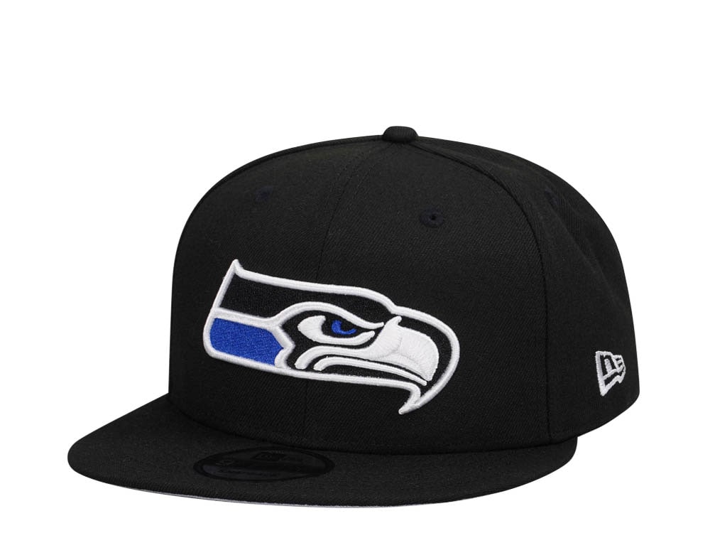 New Era Seattle Seahawks Black Blue Detail Edition 9Fifty Snapback Hat