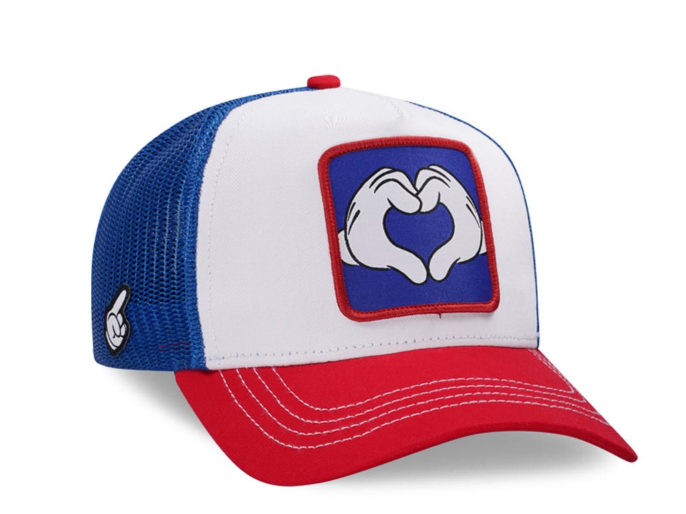 Capslab Disney Heart Hands White Trucker Snapback Hat