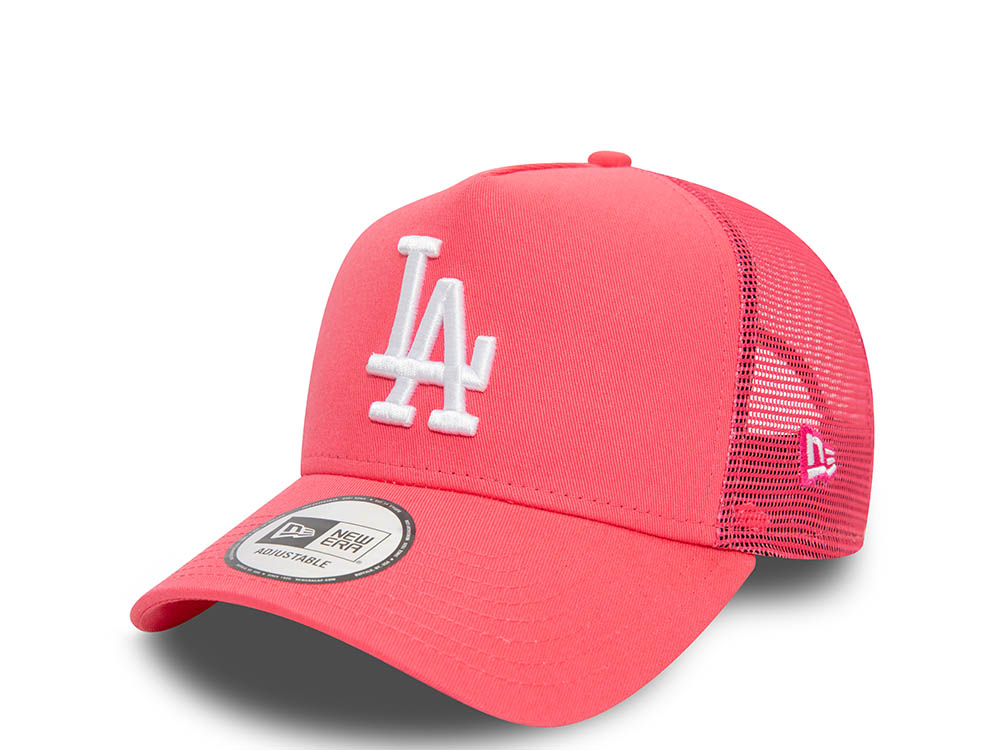 New Era Los Angeles Dodgers Pink A Frame Trucker Snapback Hat