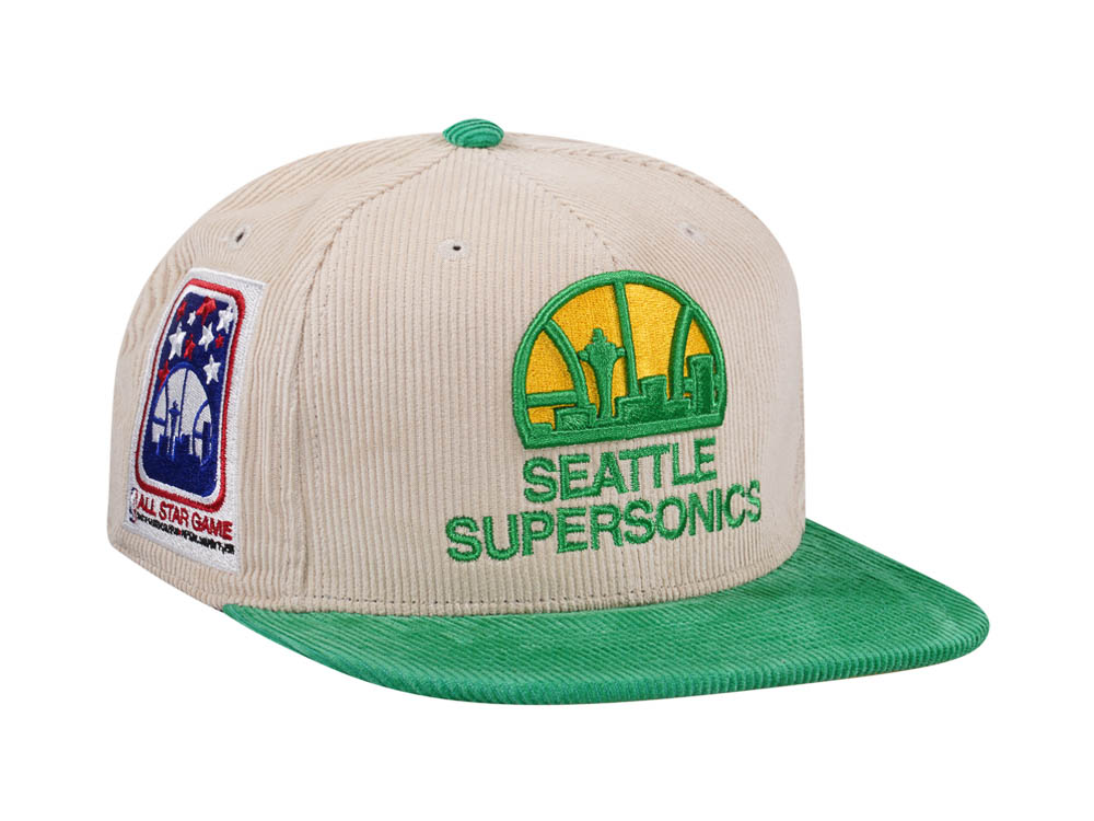 Mitchell & Ness Seattle Supersonics All Star 1994 Two Tone Hardwood Classic Cord Edition Dynasty Fitted Hat