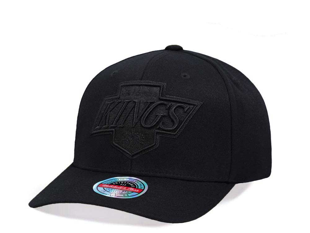 Mitchell & Ness Los Angeles Kings Black On Black Logo Classic Red Snapback Hat